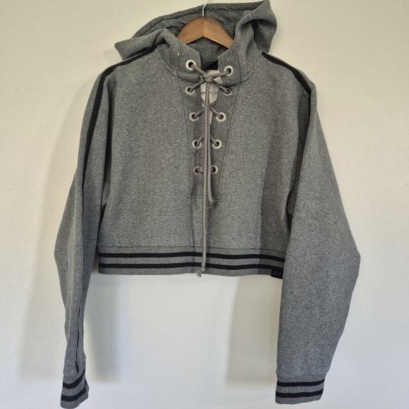 Fenty X Puma Grey Hoodie Cropped Sweatshirt Oversized Small - Picture 4 of 16